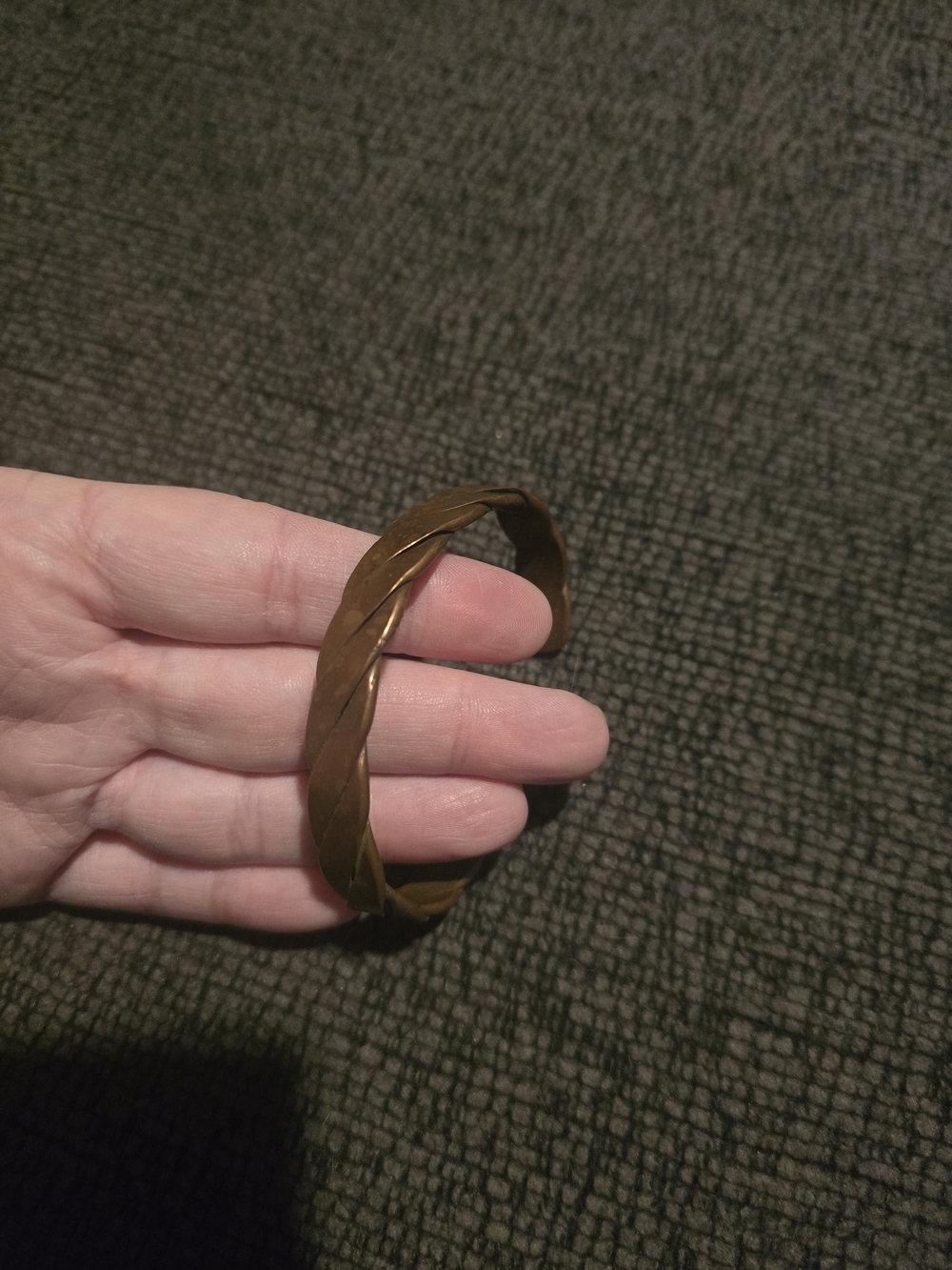 Vintage Twisted Hammered Copper Bracelet - Picture 2 of 3